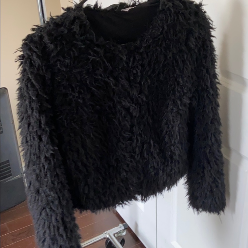 Faux fur black jacket